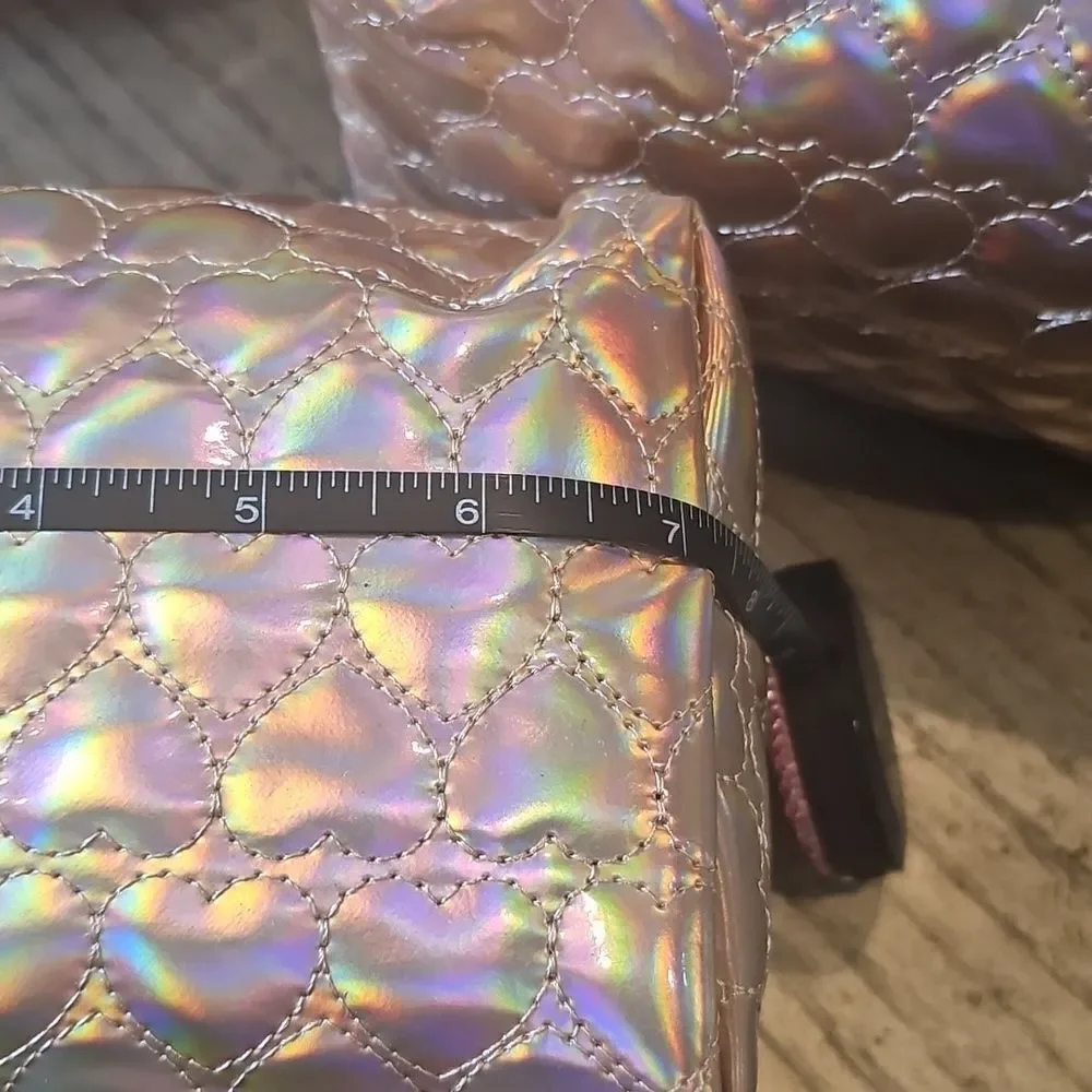 Iridescent travel makeup bag set NWT